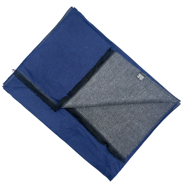 Esarfa barbati Cashmere ADAM - Cu 2 fete - Bleumarin/ Gri [2]