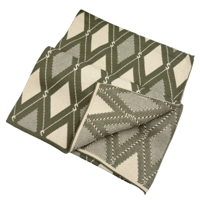 Esarfa barbati Cashmere ENZO, Kaki/ Bej, 30x190cm [3]