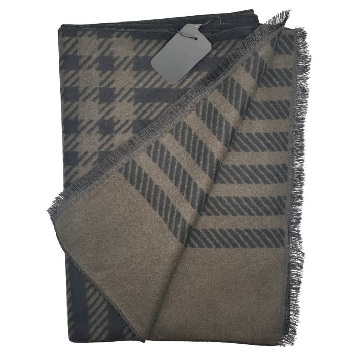 Esarfa barbateasca verde-negru reversibila din casmir [2]