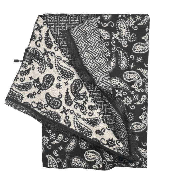 Esarfa barbati Casmir MONTCLAIR reversibila crem cu negru [2]