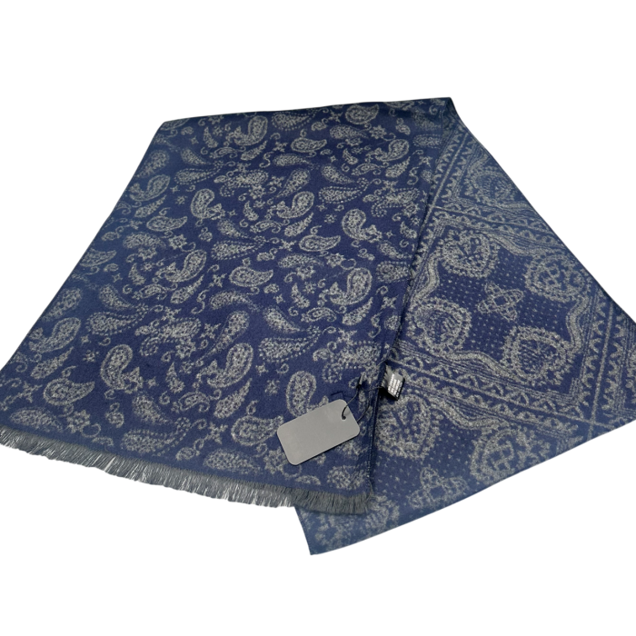 Esarfa barbati Casmir MONTCLAIR reversibila gri cu bleumarin [3]