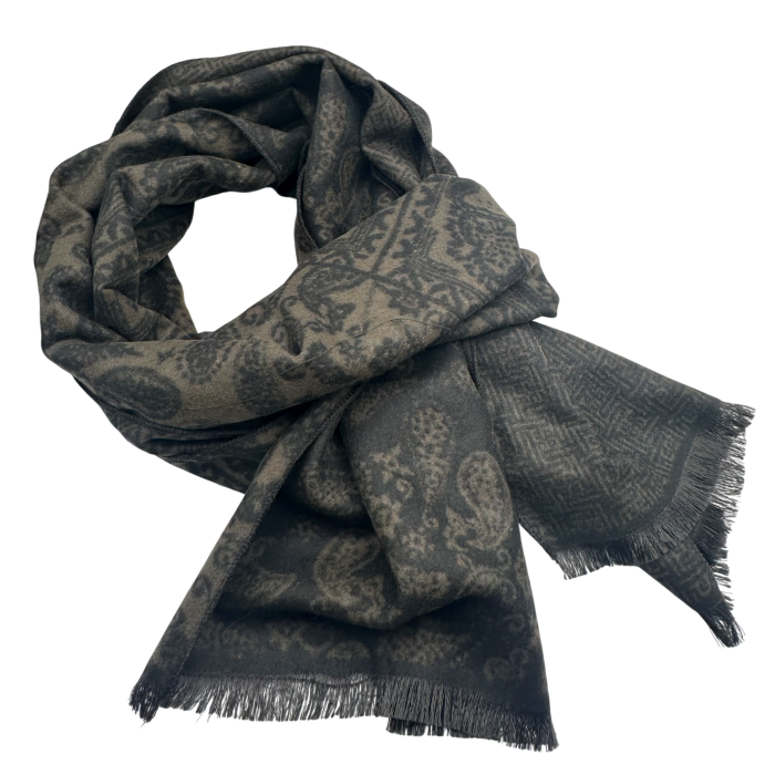 Esarfa barbati Casmir MONTCLAIR reversibila kaki cu negru [2]