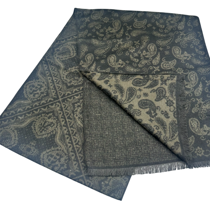 Esarfa barbati Casmir MONTCLAIR reversibila kaki cu negru [3]