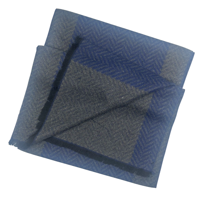 Esarfa barbati Cashmere TWEED - Bleumarin/ Gri [3]