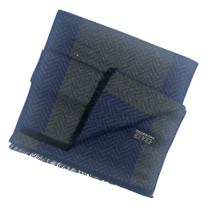 Esarfa barbati Cashmere TWEED - Bleumarin/ Gri [2]