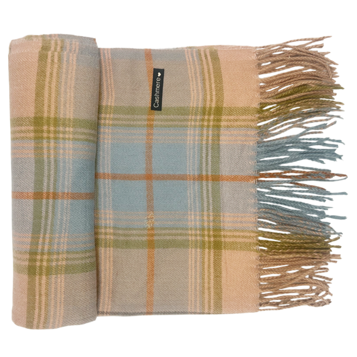 Esarfa Cashmere AUDREY, Albastru/ Piersica, 70x190cm [1]