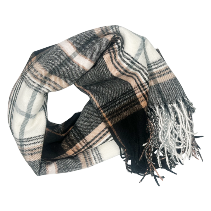 Esarfa Cashmere AUDREY, Negru/ Roz, 70x190cm [2]