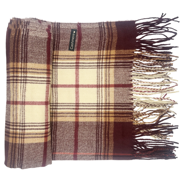 Esarfa Cashmere AUDREY, Maro/ Bej, 70x190cm [1]