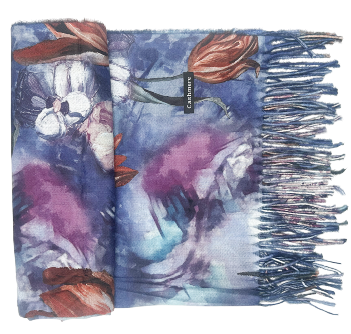 Esarfa Cashmere BRIGITTE, Albastru, 70x180cm [1]