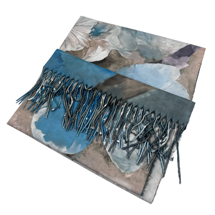 Esarfa Cashmere CAROLINE, Albastru/ Gri, 70x180cm [4]