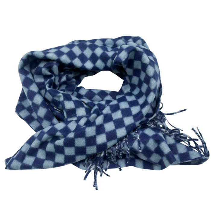 Esarfa Cashmere CHESS, Albastru, 70x180cm [1]