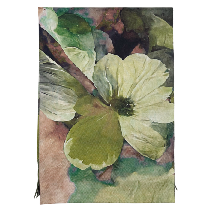 Esarfa Dama 70x180 cm cu Imprimeu Artistic Flori Verde [2]