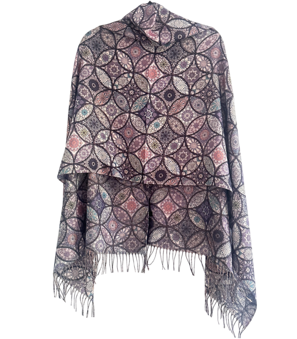 Esarfa Cashmere MOSAIC - cu fir stralucitor - Mov Multicolor [2]