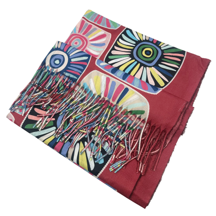 Esarfa Cashmere MYSTIC, Rosu inchis, 70x180cm [2]