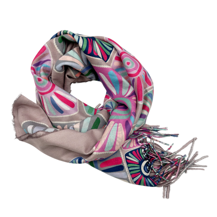 Esarfa Cashmere MYSTIC, Roz cenusiu, 70x180cm [1]