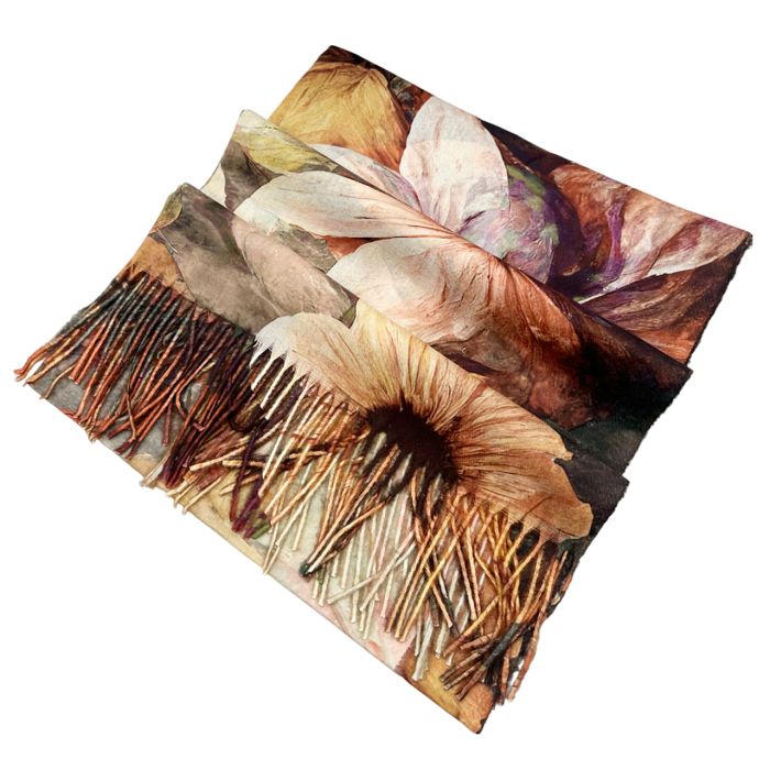 Esarfa cu 2 fete Cashmere CAROLINE, Aramiu [1]
