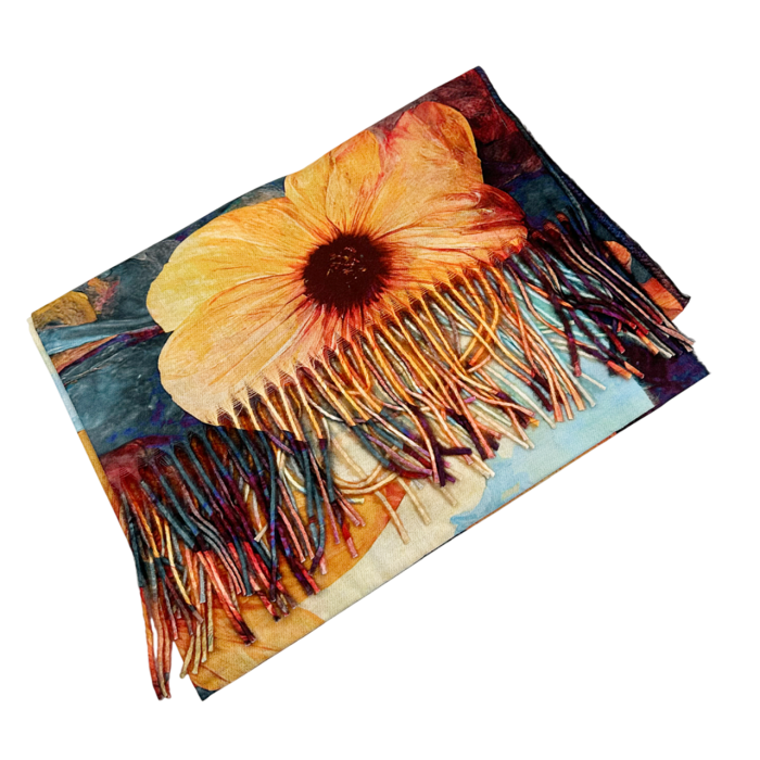 Esarfa cu 2 fete Cashmere CAROLINE,Albastru [1]