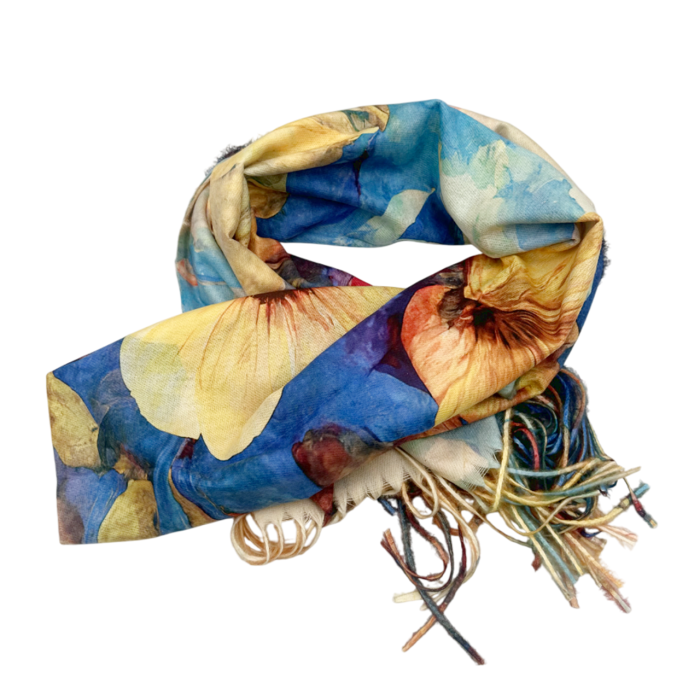 Esarfa Cashmere CAROLINE, Galben Albastru [1]