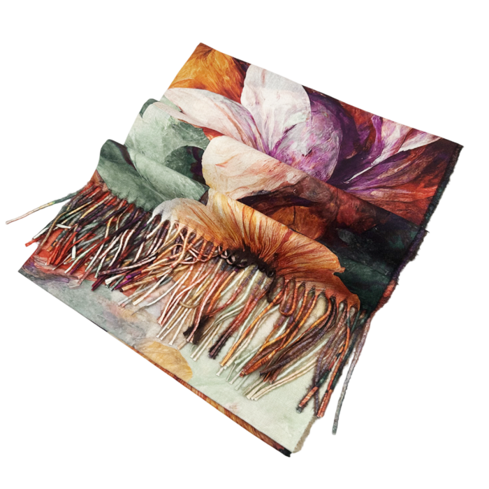 Esarfa cu 2 fete Cashmere CAROLINE, Mov, 70x180cm [1]