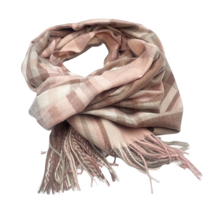Esarfa Cashmere FEDERICA, Bej/ Roz, 60x185cm [3]