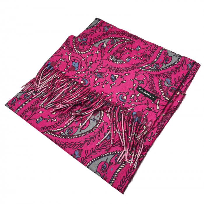 Esarfa cu 2 fete Cashmere DELILAH, Fuchsia [3]