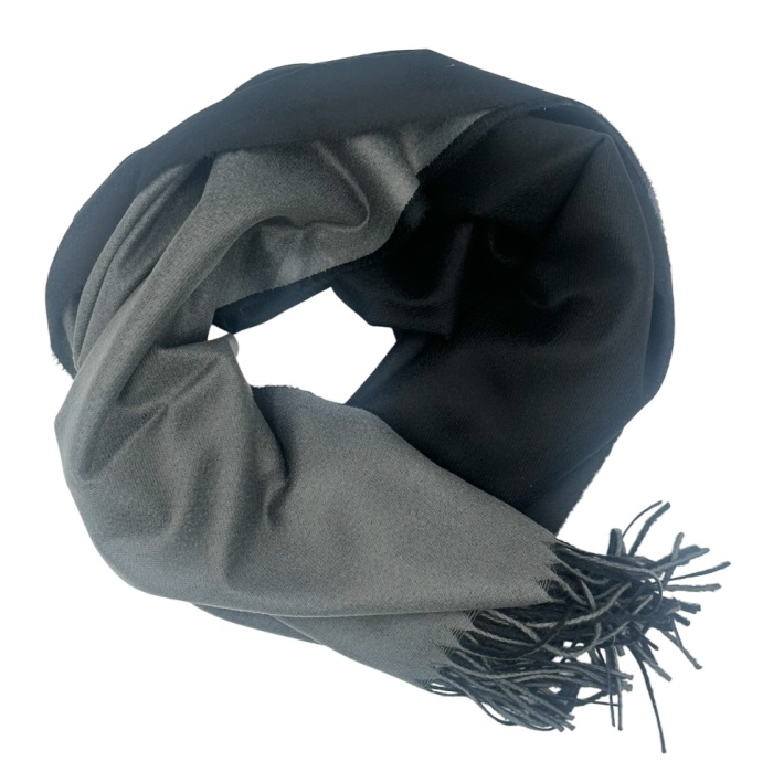 Esarfa cu 2 fete Cashmere VERONIQUE, Negru/ Gri [4]