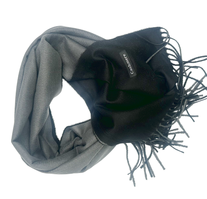 Esarfa cu 2 fete Cashmere VERONIQUE, Negru/ Gri [1]