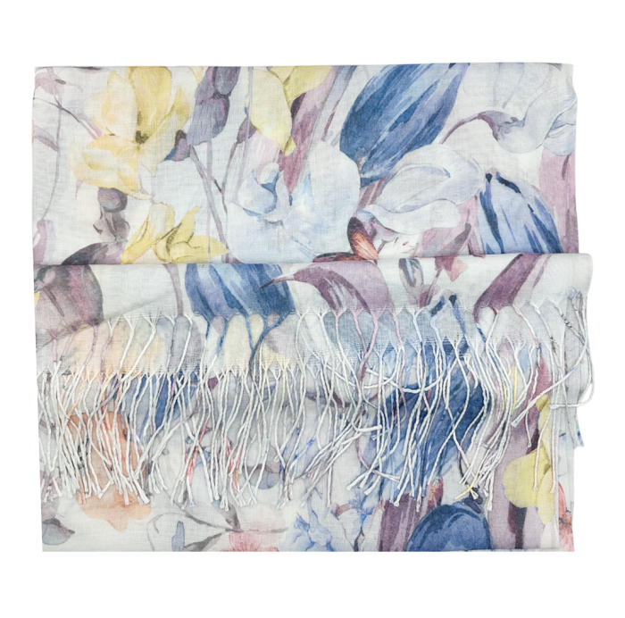 Esarfa cu flori CALISTA, Albastru, 70x170cm [2]