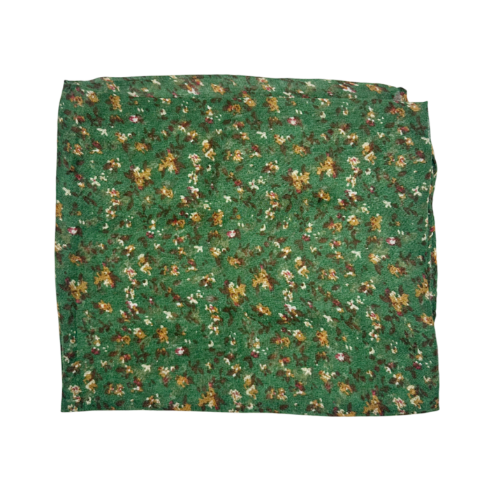 Esarfa cu flori LUCILLE, Verde, 70x180cm [2]