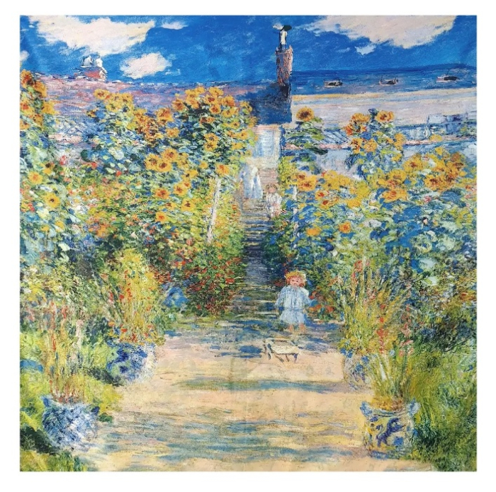 Esarfa dama ANITA cu peisaj si motive florale [2]