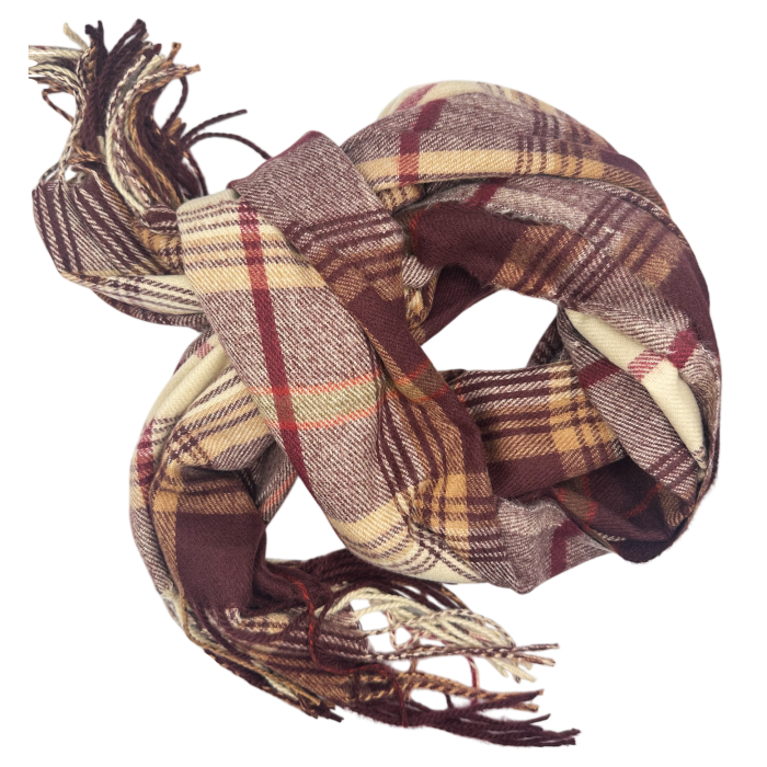 Esarfa dama Cashmere CAMDEN - Sal in carouri bordo [2]