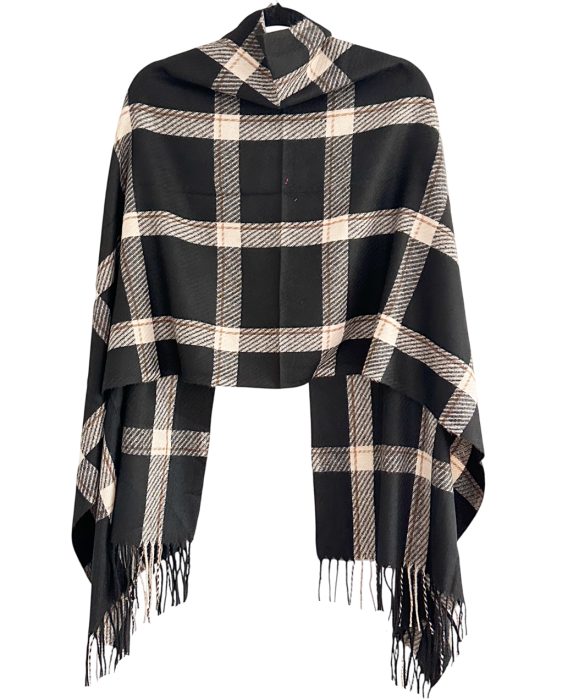 Esarfa dama Cashmere BRISTOL - Sal in carouri negru [2]