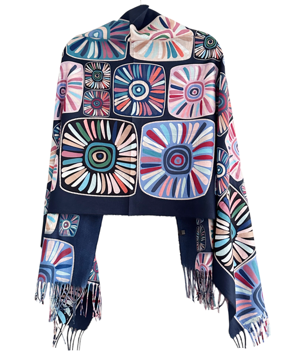 Esarfa Cashmere MYSTIC, Bleumarin, 70x180 cm [2]