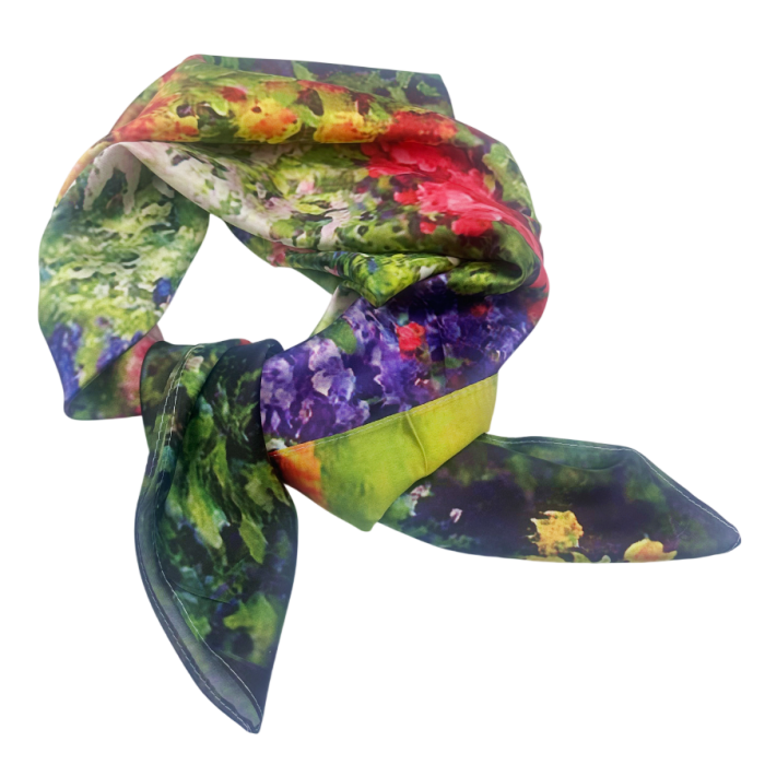 Esarfa dama CLAIRE cu pictura, 70x70cm [2]