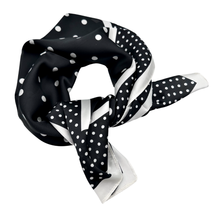 Esarfa dama DORIS neagra cu buline albe [2]