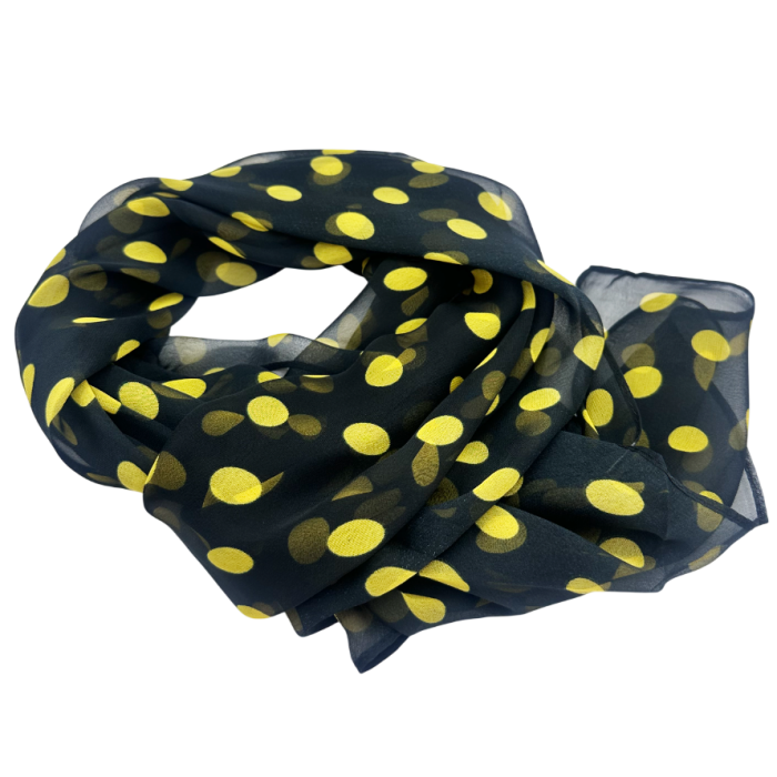 Esarfa dama JOLIE - Negru cu buline galbene [2]
