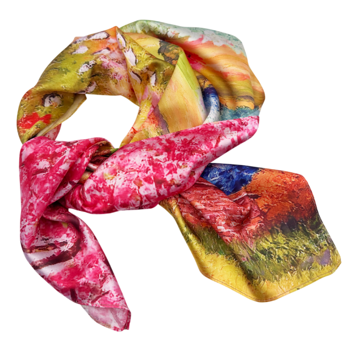 Esarfa dama JULIA cu flori de cires, 70x70cm [2]