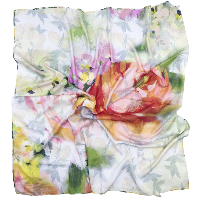 Esarfa dama cu flori si lamai LIMONE CAPRI - Fina si Eleganta| Pravalia Cu Surprize [3]