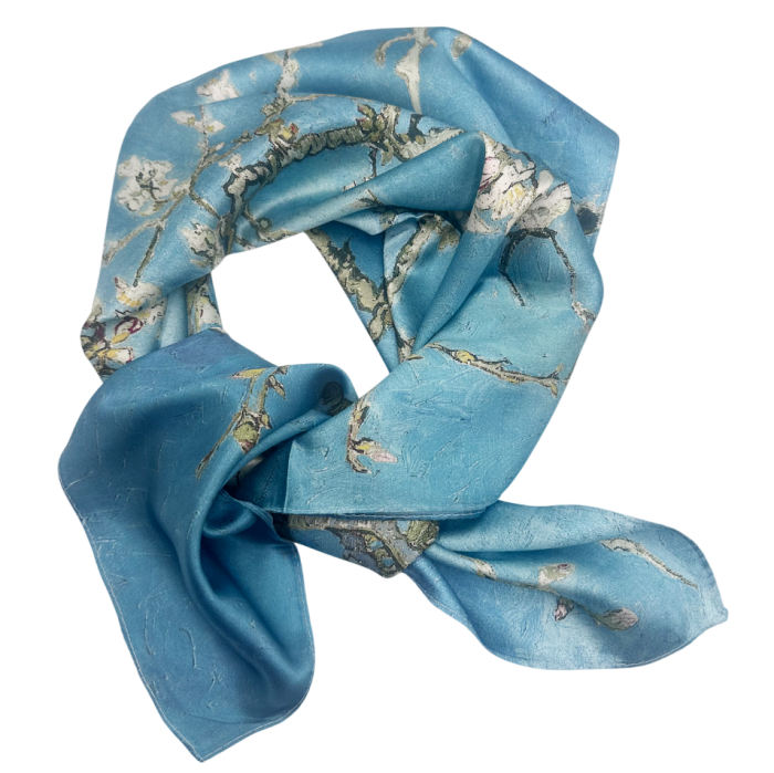 Esarfa dama LOUISE cu flori de migdal, 70x70cm [2]