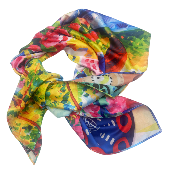 Esarfa dama POSITANO, Cu 2 fete, 70x70cm [3]