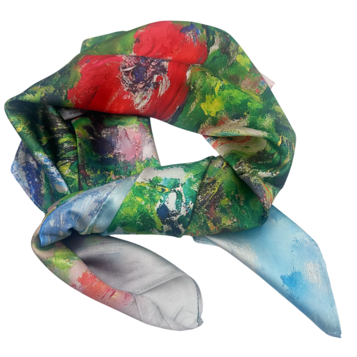 Esarfa dama STEPHANIE cu flori, 70x70cm [2]