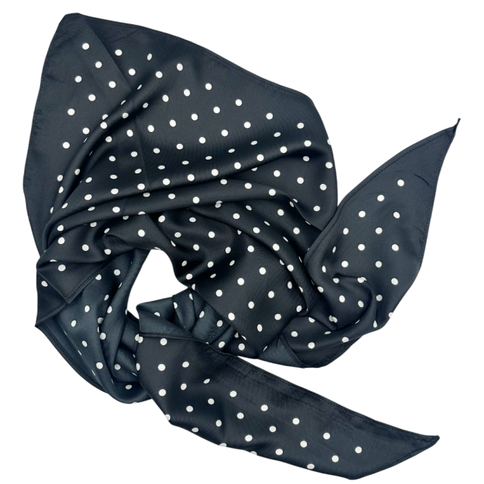 Esarfa dama VICTORIA cu buline, Negru/ Alb [2]