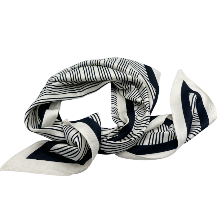 Esarfa dama YANA triunghiulara cu dungi - alb/ Negru [2]
