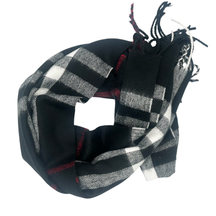 Esarfa ingusta Cashmere TERRY, Negru, 36x180cm [2]