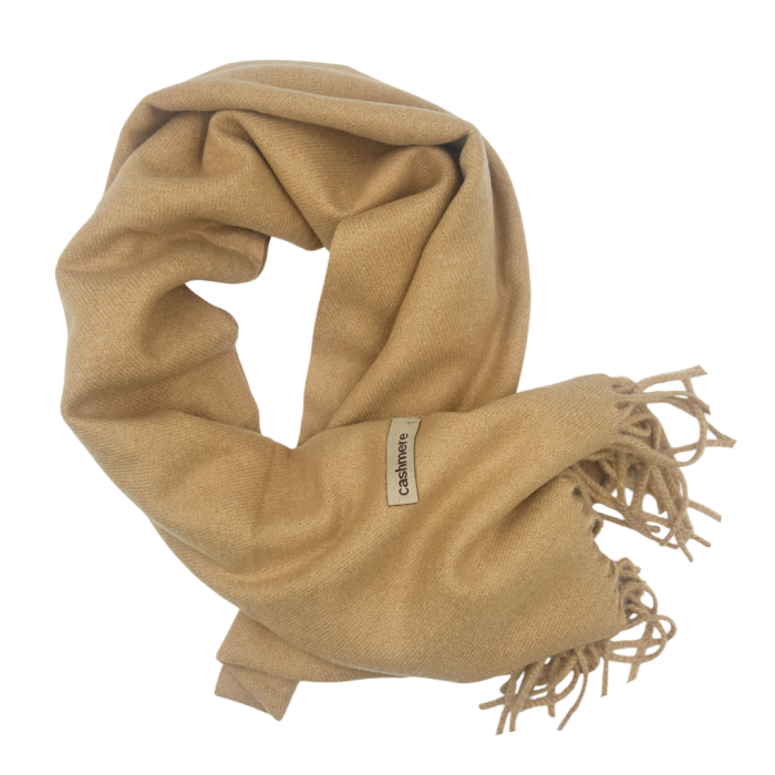 Esarfa ingusta cu franjuri Cashmere ROYAL, Camel [1]