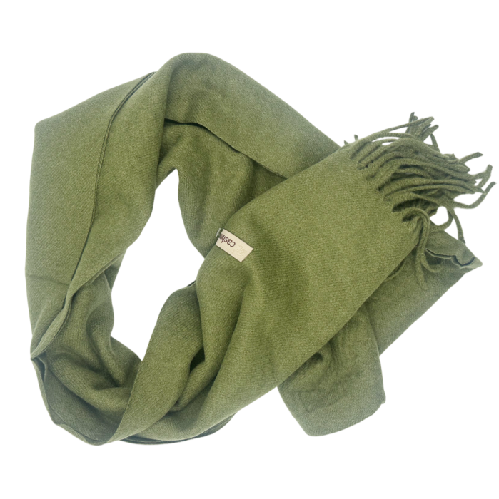 Esarfa ingusta cu franjuri Cashmere ROYAL, Kaki [1]