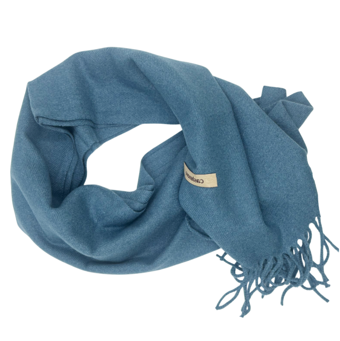 Esarfa ingusta cu franjuri Cashmere ROYAL, Albastru [1]