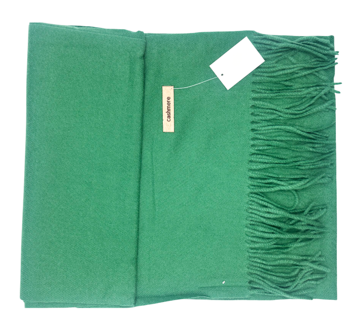 Esarfa ingusta cu franjuri Cashmere ROYAL, Verde, 35x180cm [2]