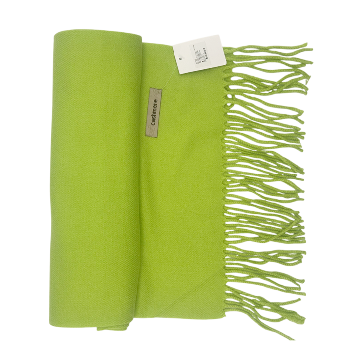 Esarfa ingusta cu franjuri Cashmere ROYAL, Verde lime [2]