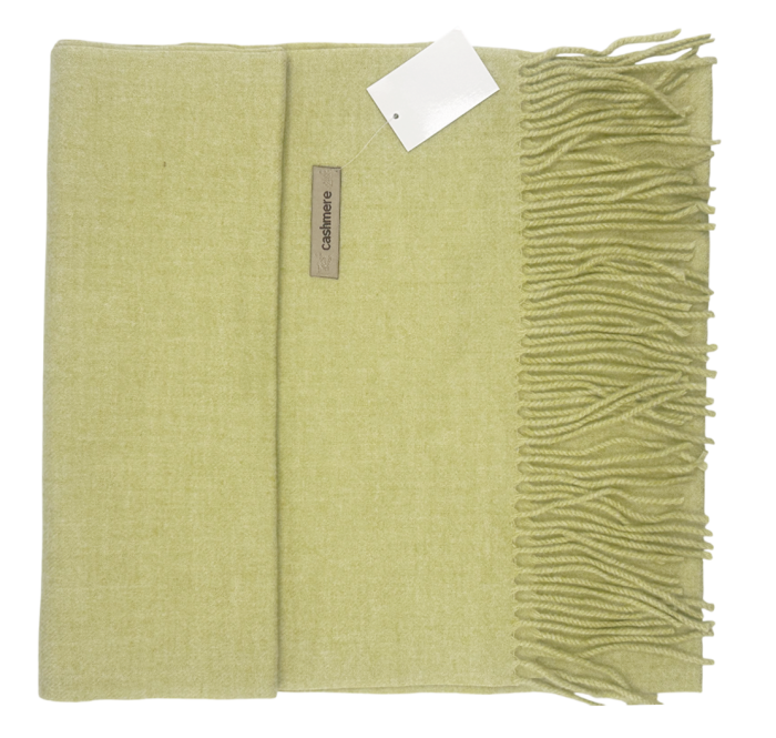Esarfa ingusta cu franjuri Cashmere ROYAL, Galben verzui [2]